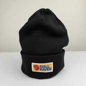 Fjallraven Vardag Classic Cuffed Knit Beanie Hat One Size Black NWT